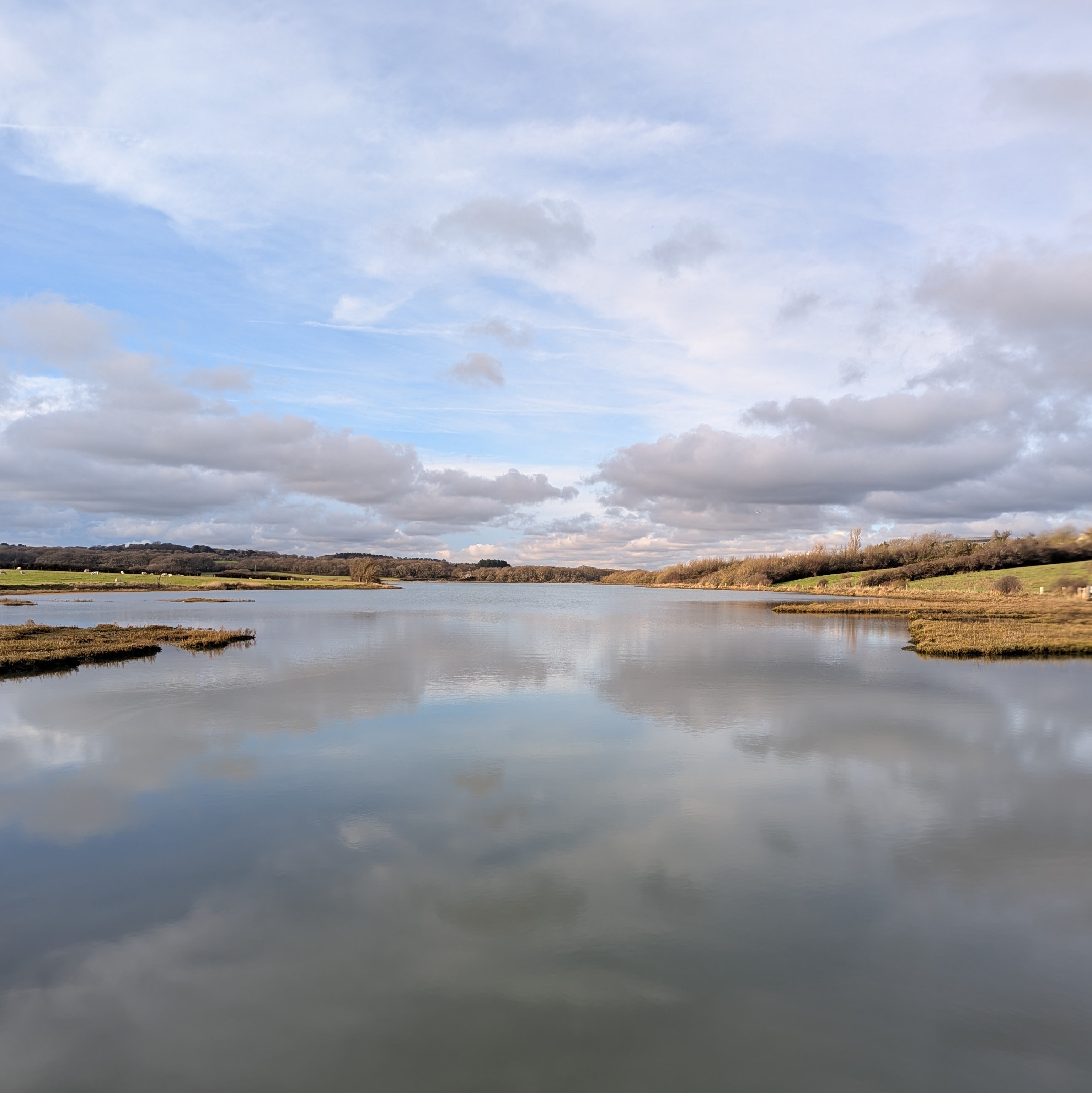 Clouds reflected in the Newtown River